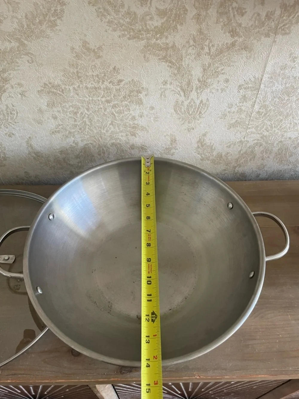 Large Stainless Steel Covered Wok with Handles - Silver - Picture 7 of 8